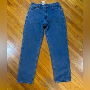 Carhartt Jeans Mens 38x36 Blue Denim Plaid Flannel Lined Relaxed Fit Straight
